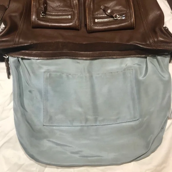 Theory Brown Leather Crossbody Bag with Sophisticated Design - Picture 4 of 12